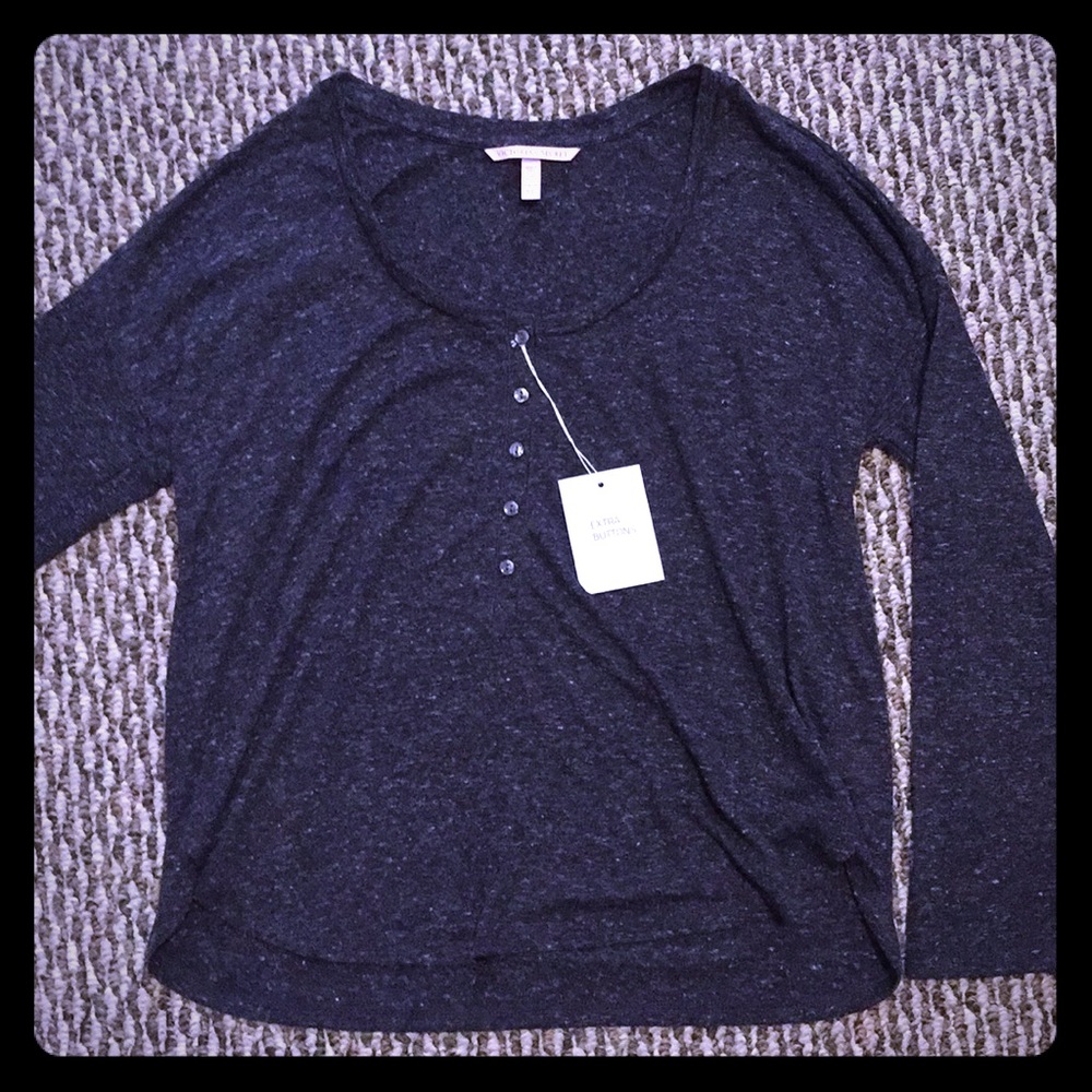 Victoria’s Secret Charcoal Grey Sleep Button Top